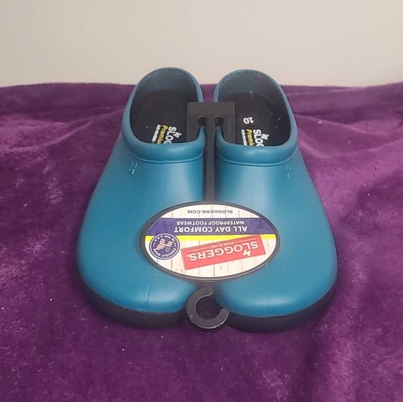 SLOGGERS Rubber Shoes Gardening Clogs Women's Waterproof Turquoise Size 10 - Picture 2 of 7